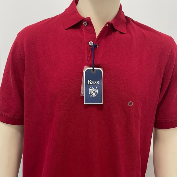 Bass Men’s Polo T- Shirt Short Sleeve Red  Size M NWT - Picture 3 of 8